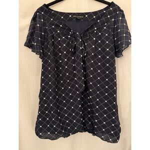 Sara Michelle Women's Navy Blue Blouse Size L